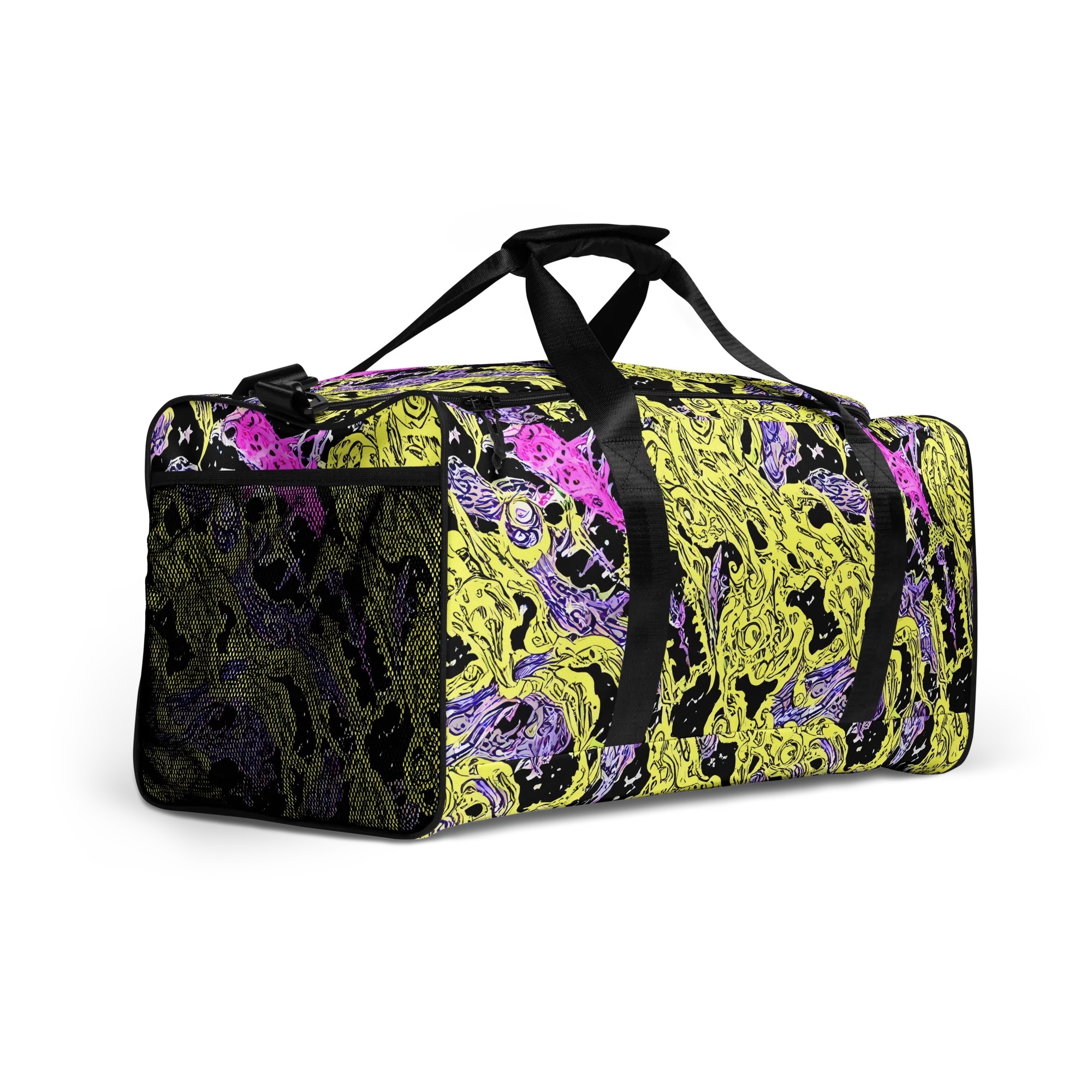 Acid Etching on Duffle Bag — Right Front