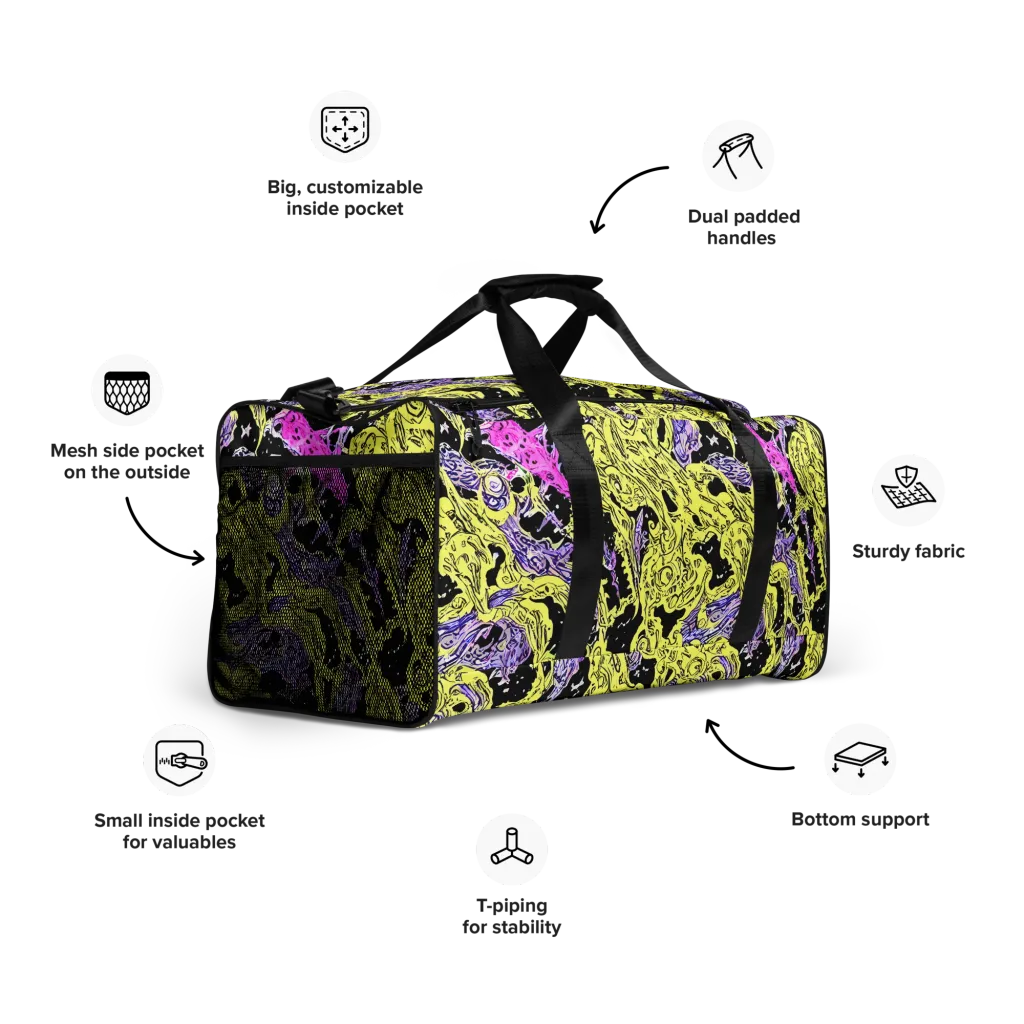 Acid Etching on Duffle Bag — Right Front
