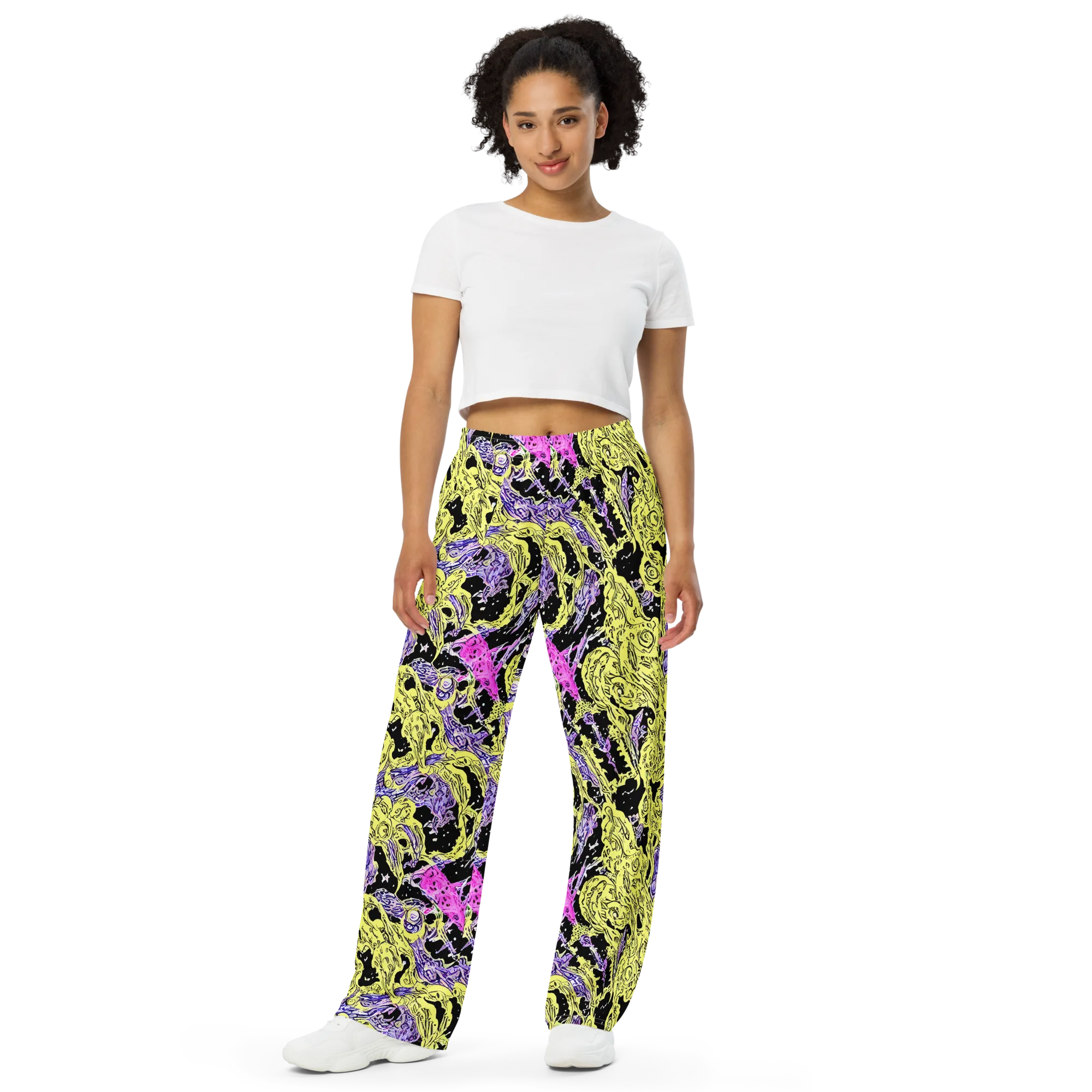 Acid Etching on Wide-Leg Pants — Front