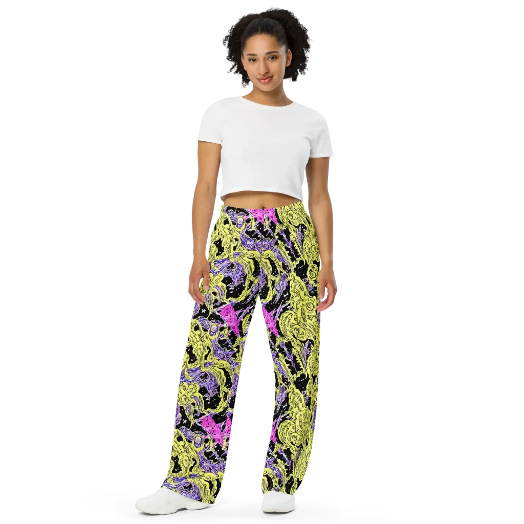 Acid Etching on Wide-Leg Pants — Front
