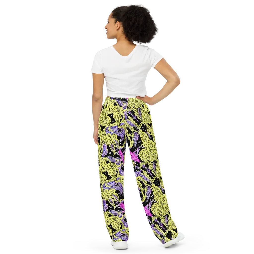Acid Etching on Wide-Leg Pants — Back