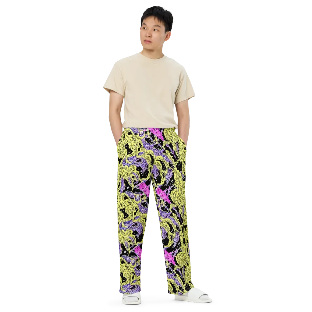 Acid Etching on Wide-Leg Pants — Front