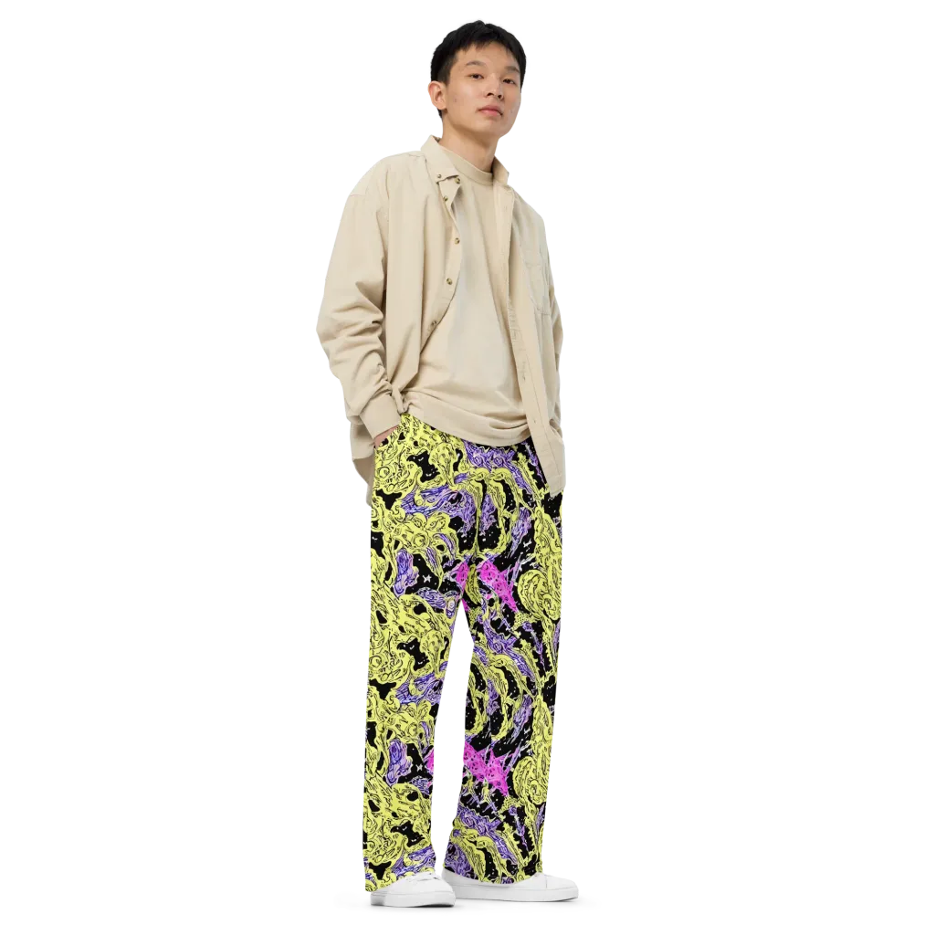 Acid Etching on Wide-Leg Pants — Right Front