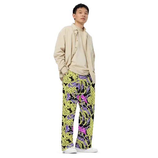 Acid Etching on a Wide-Leg Pants