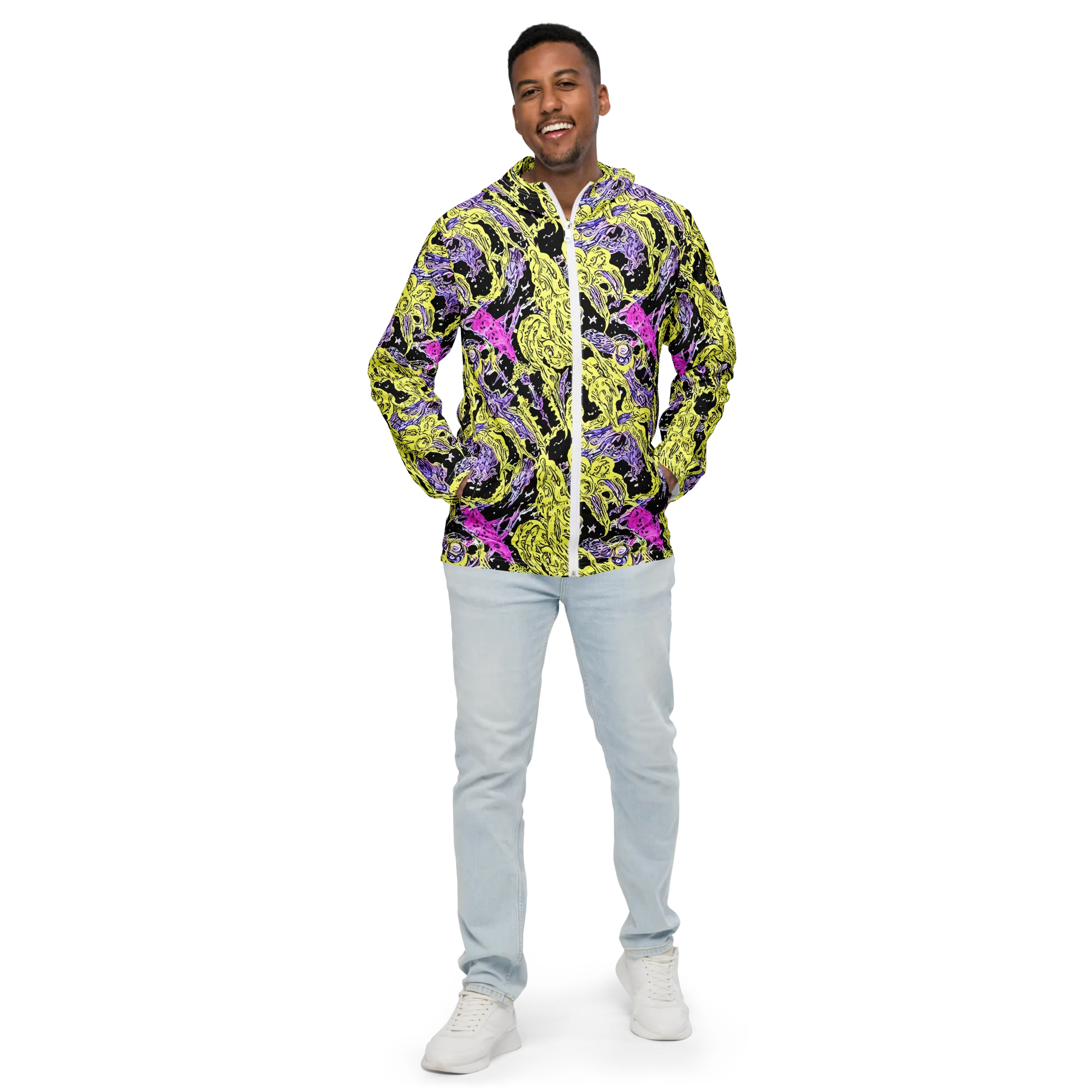 Acid Etching on Men's Windbreaker — Front