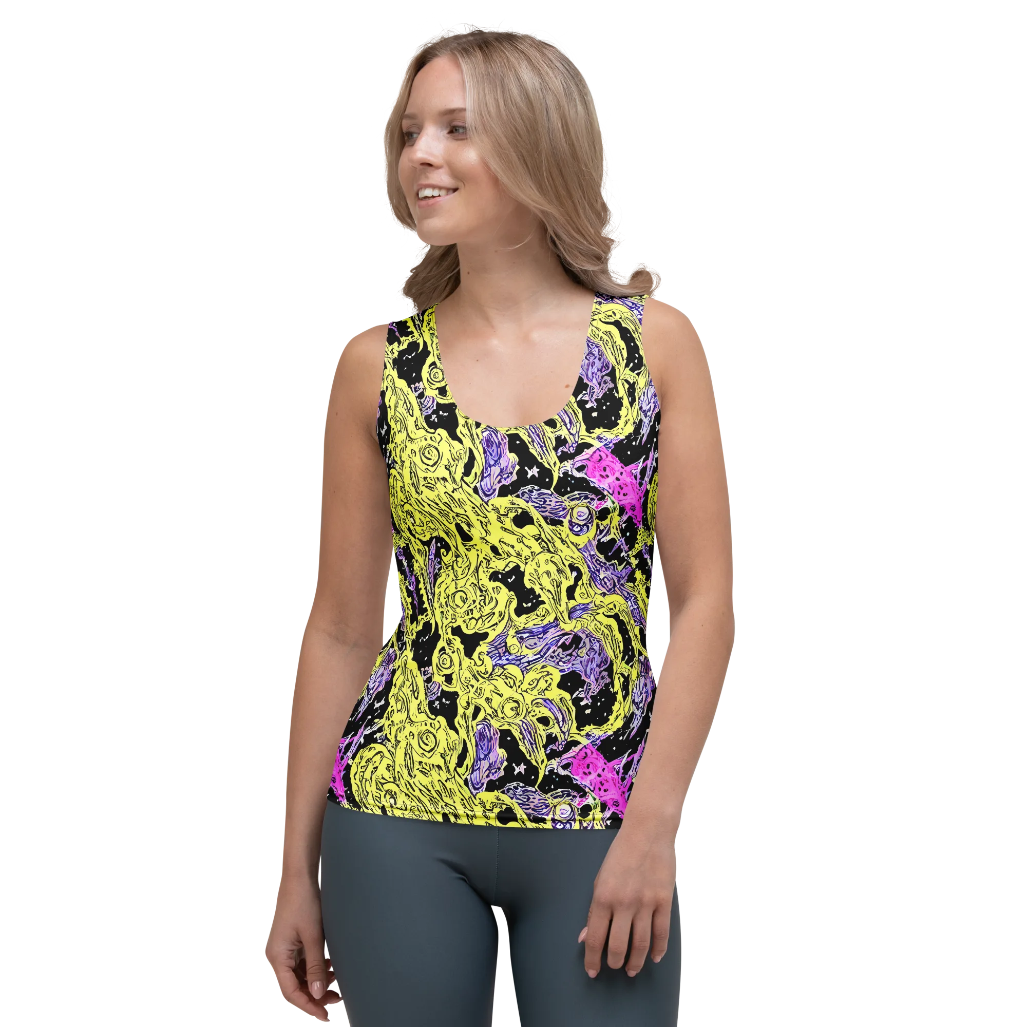 Acid Etching on Women's Tank Top — Front
