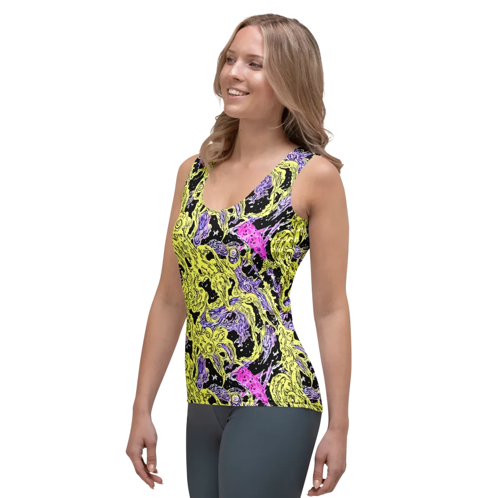 Acid Etching on Women's Tank Top — Left Front