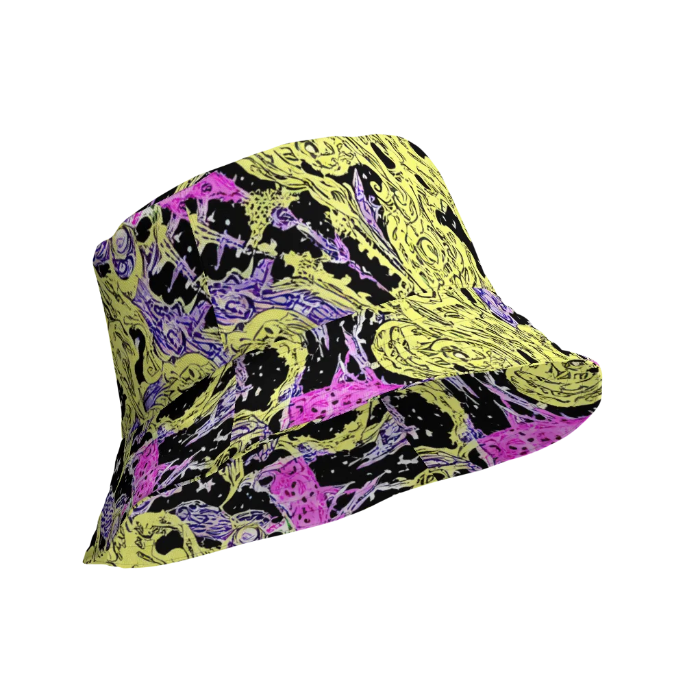 Acid Etching on Reversible Bucket Hat — Product details Outside