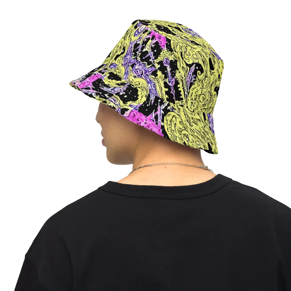 Acid Etching on Reversible Bucket Hat — Back Inside