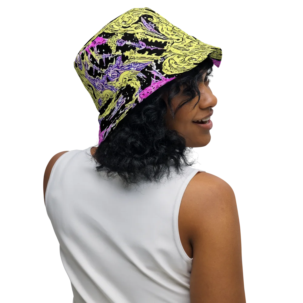 Acid Etching on Reversible Bucket Hat — Right Outside