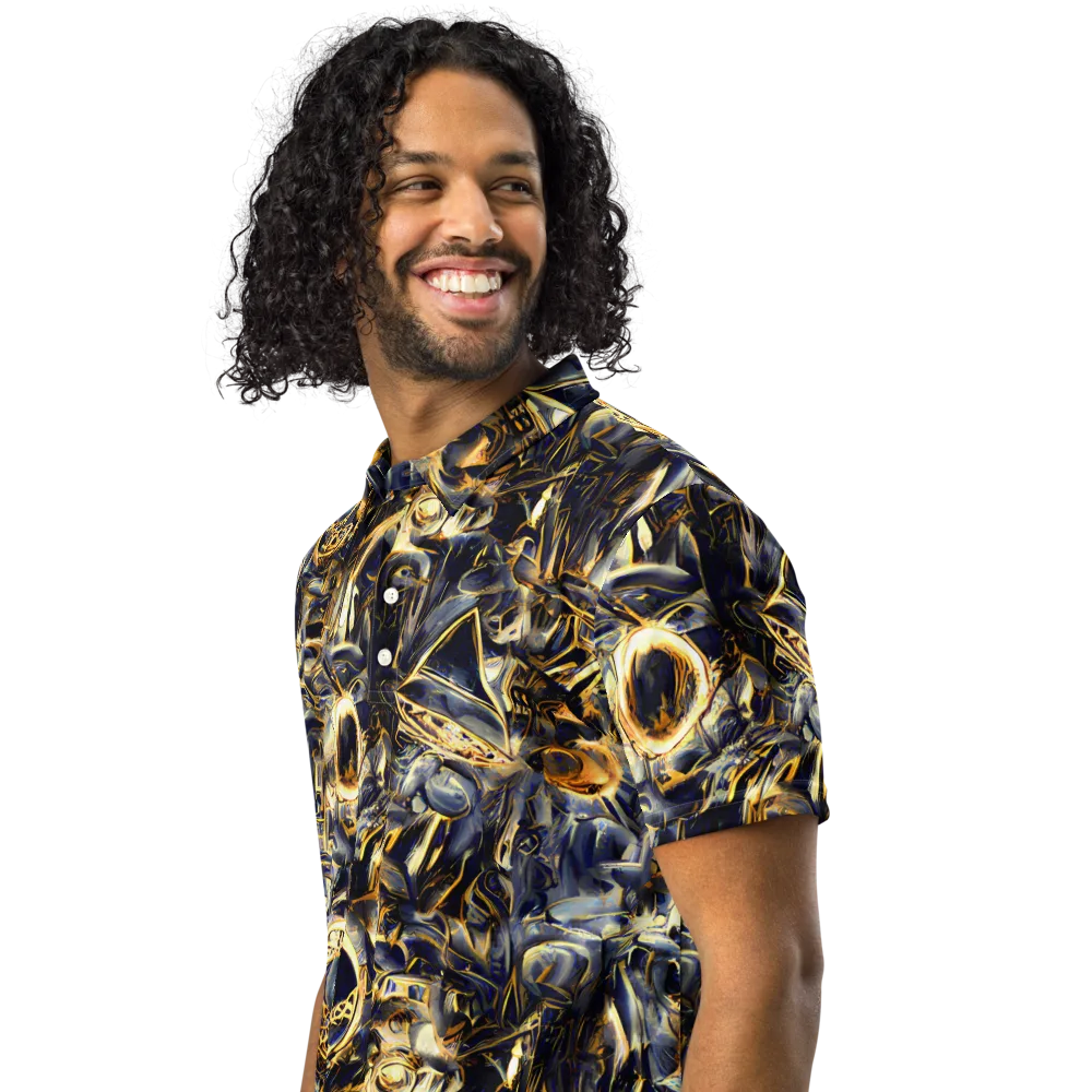 Imperial Nebula on Men's Slim Fit Polo Shirt — Left Front