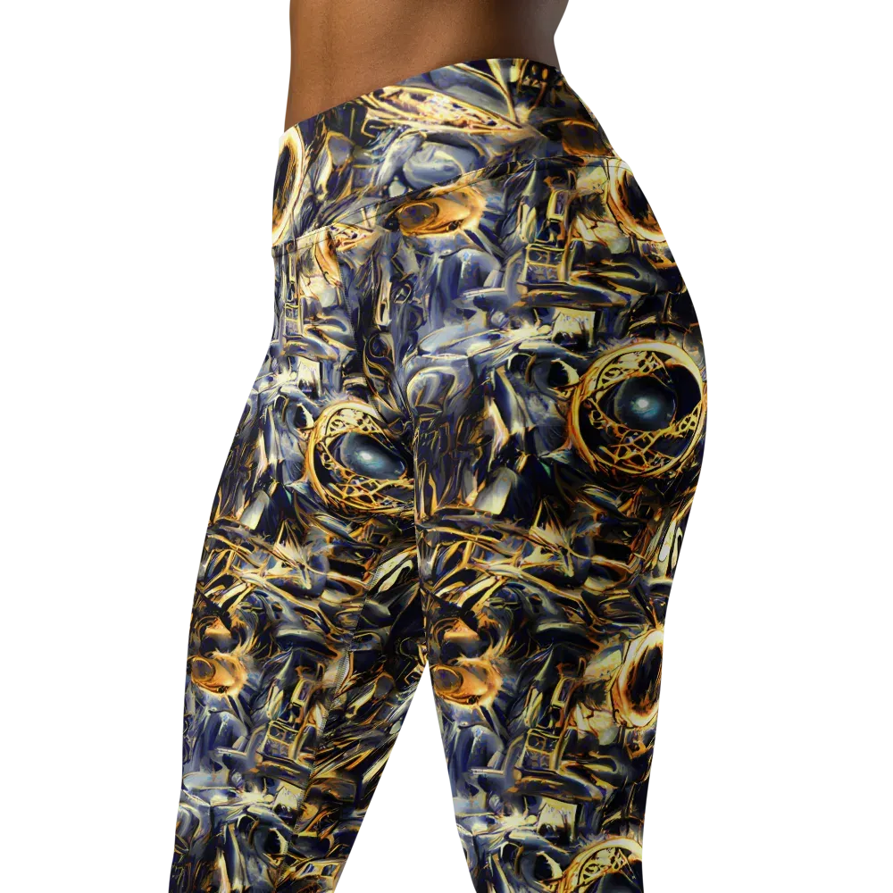 Imperial Nebula on Yoga Leggings — Left Front