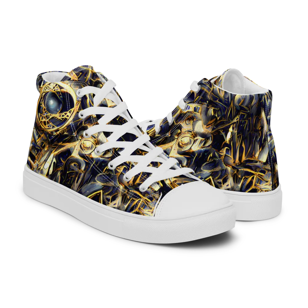 Imperial Nebula on Men's High Top Canvas Shoes — Right