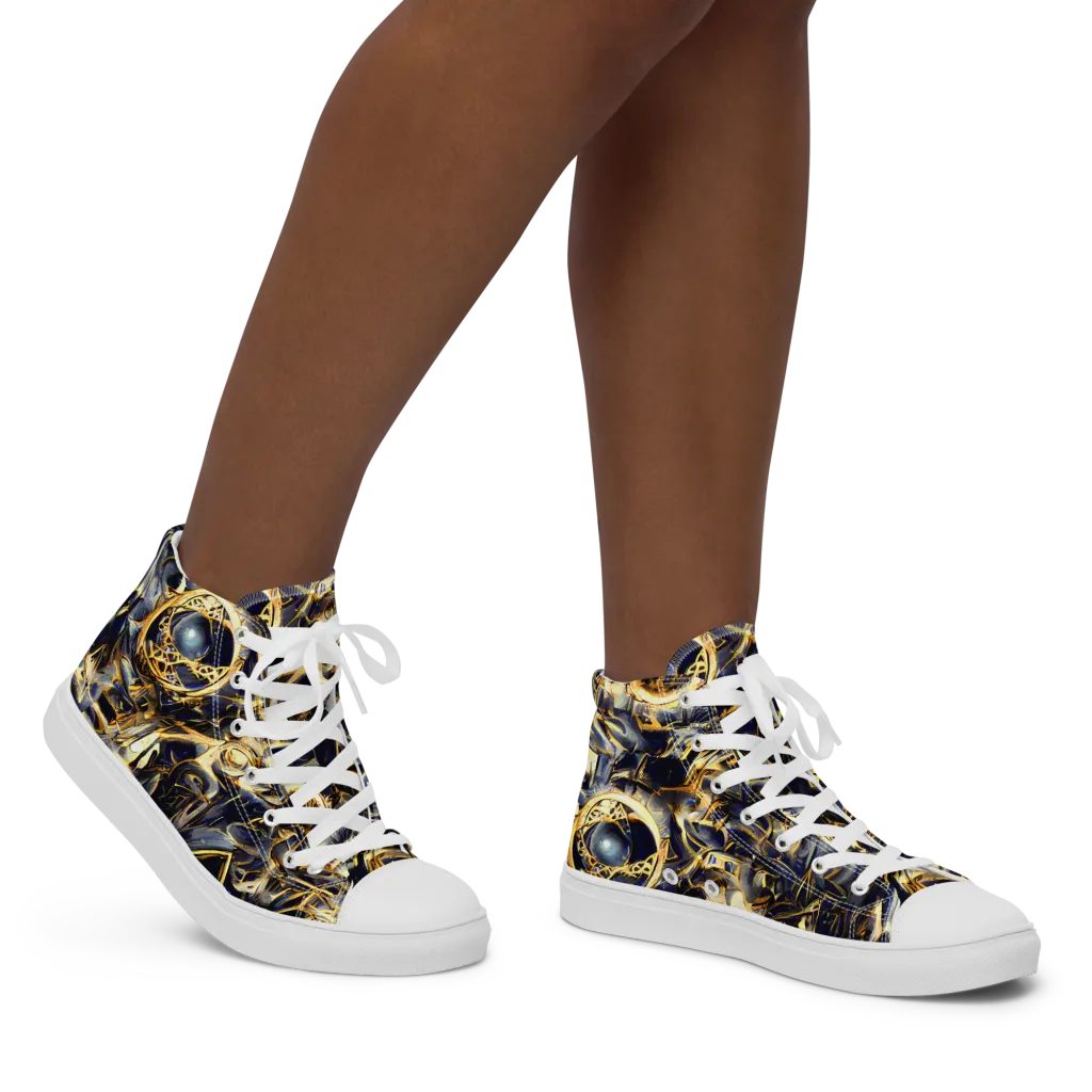 Imperial Nebula on Women's High Top Canvas Shoes — Right