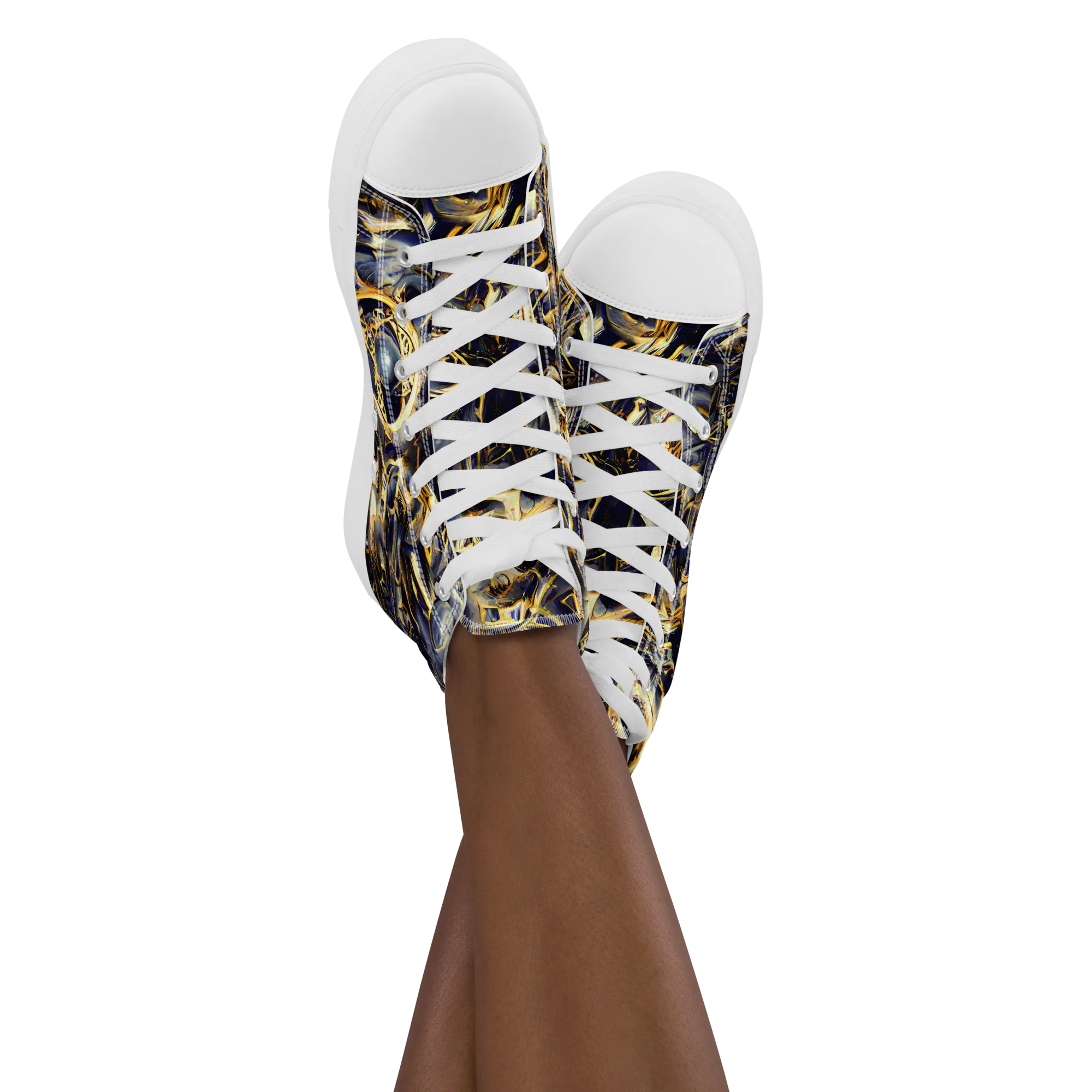 Imperial Nebula on Women's High Top Canvas Shoes — Front