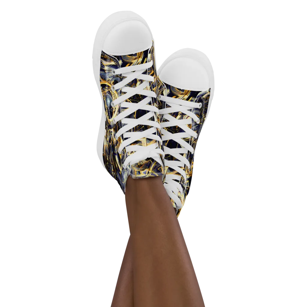 Imperial Nebula on Women's High Top Canvas Shoes — Front