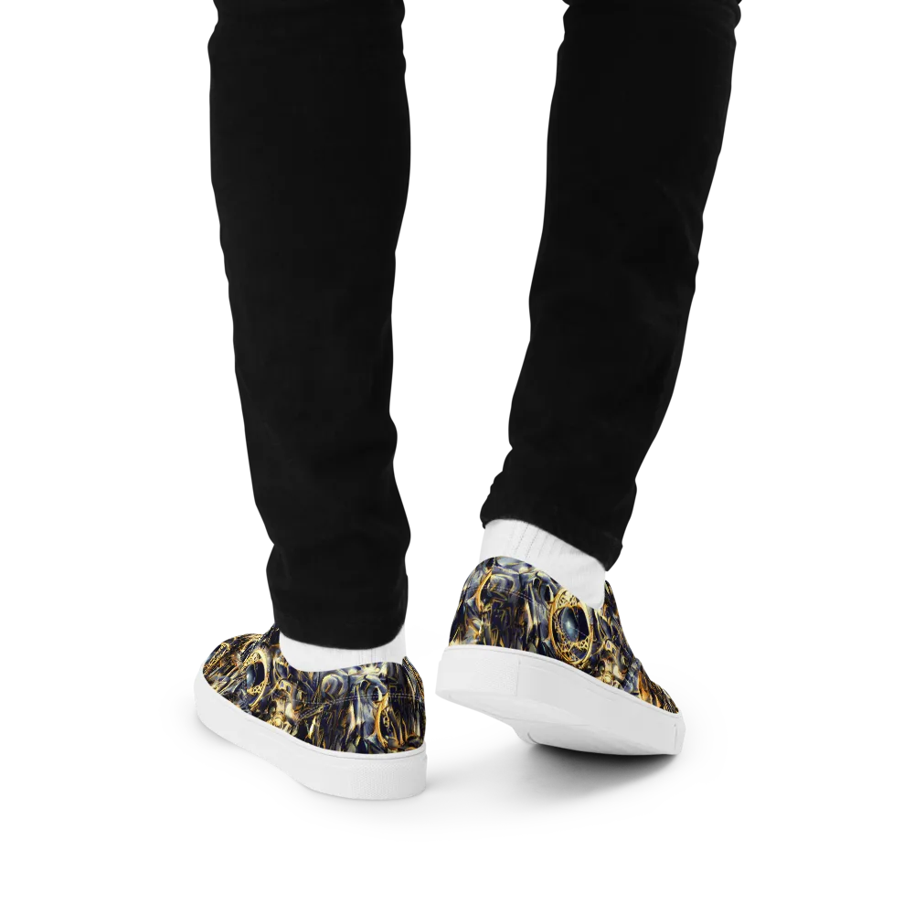 Imperial Nebula on Men's Lace-Up Canvas Shoes — Back