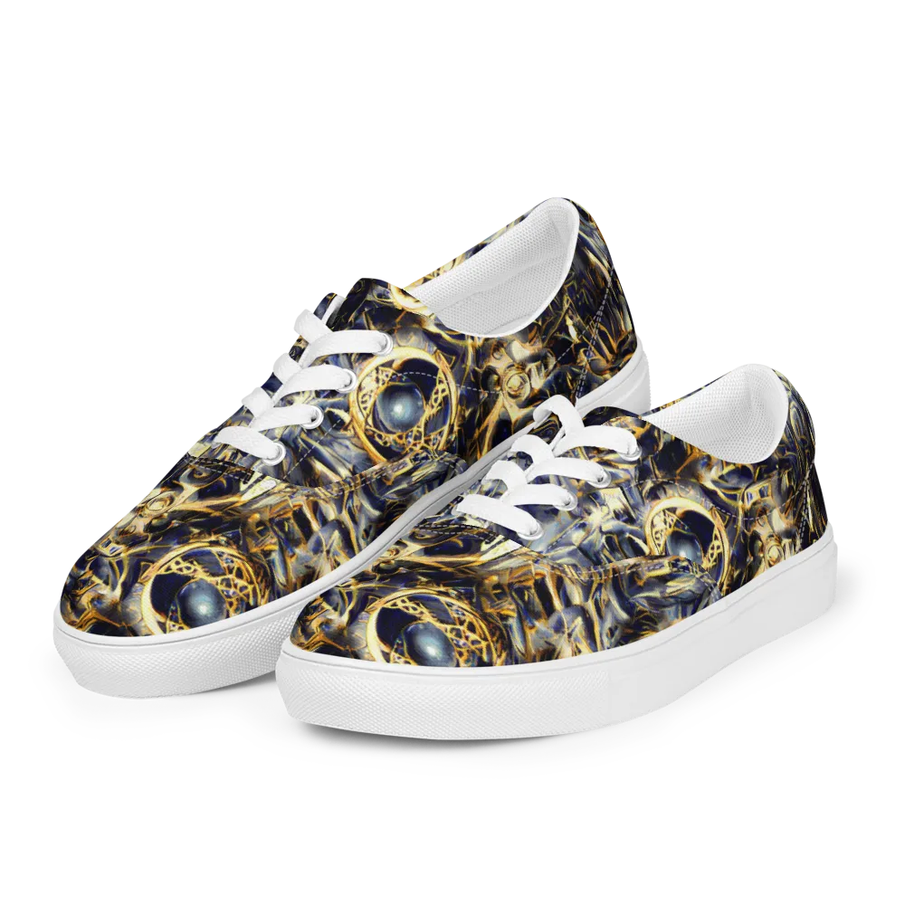 Imperial Nebula on Men's Lace-Up Canvas Shoes — Left Front