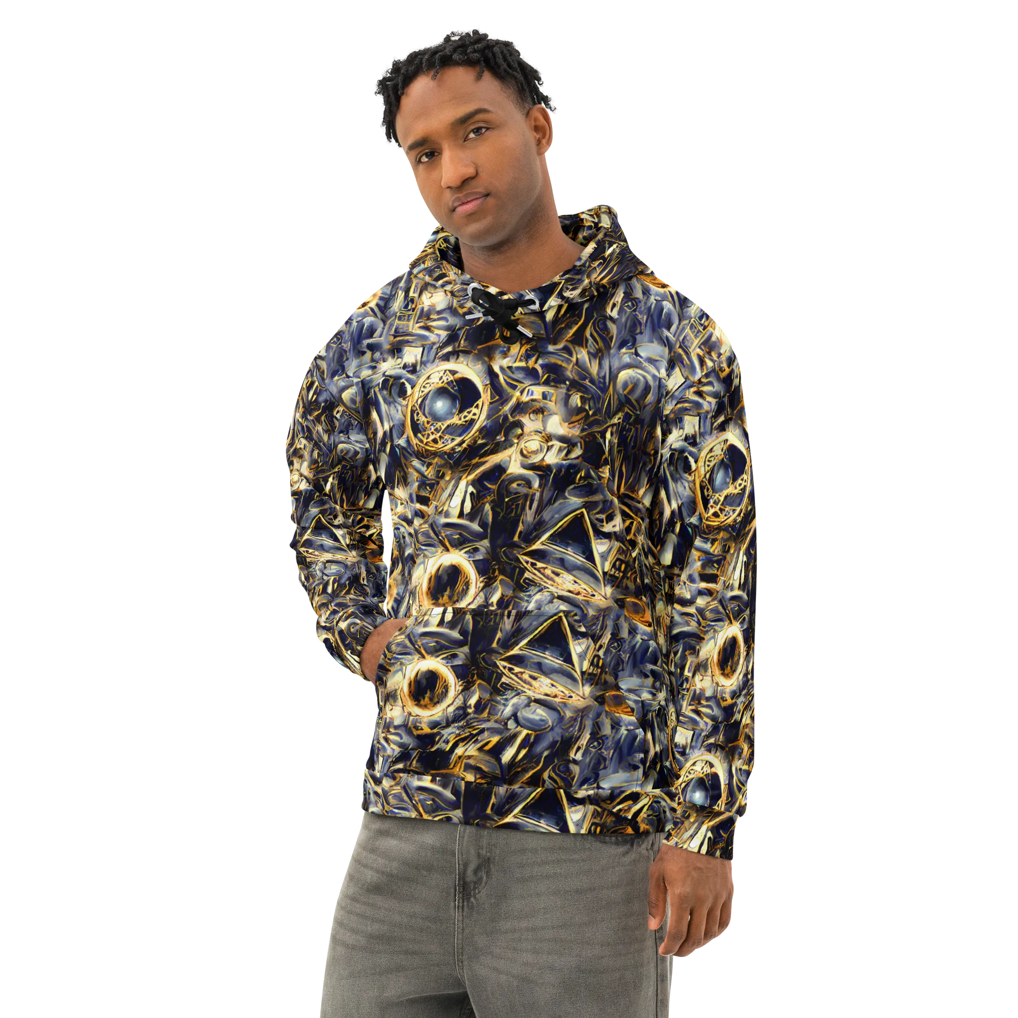 Imperial Nebula on Cotton Hoodie — Left Front