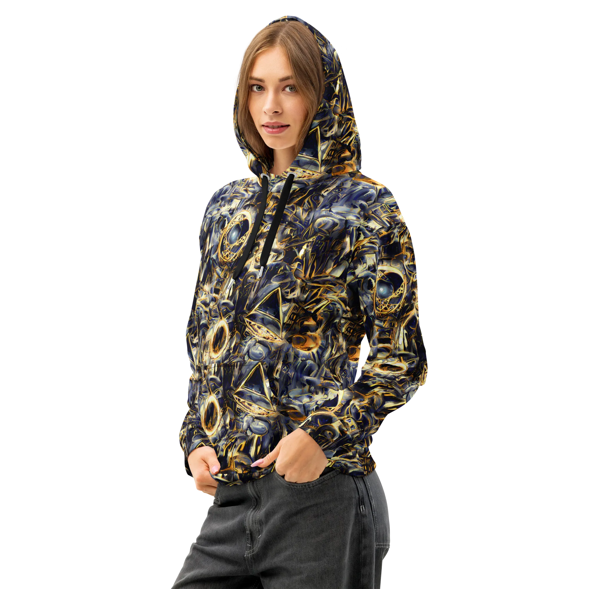 Imperial Nebula on Cotton Hoodie — Left Front