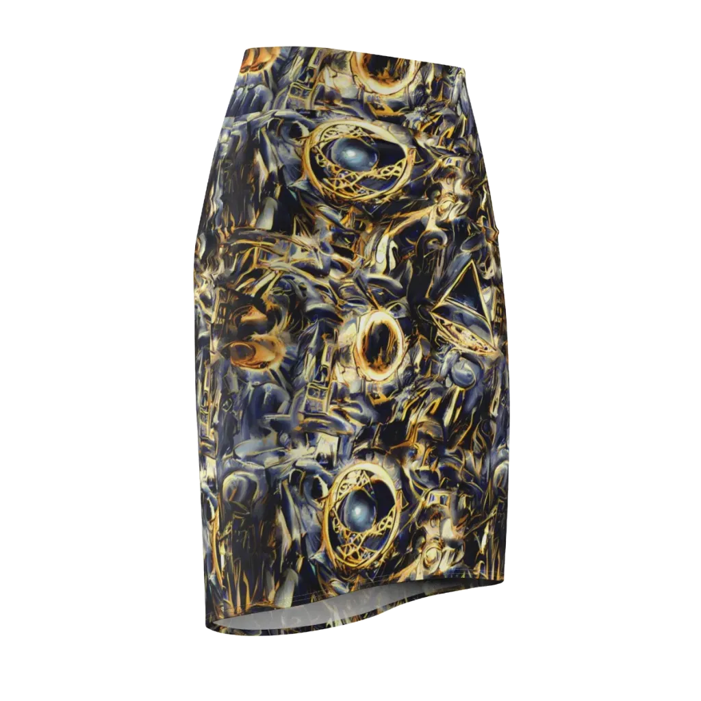 Imperial Nebula on Pencil Skirt — Front Side