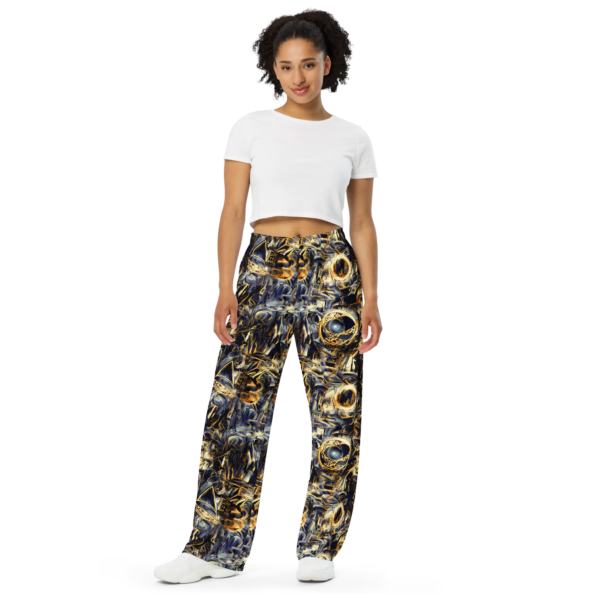 Imperial Nebula on Wide-Leg Pants — Front