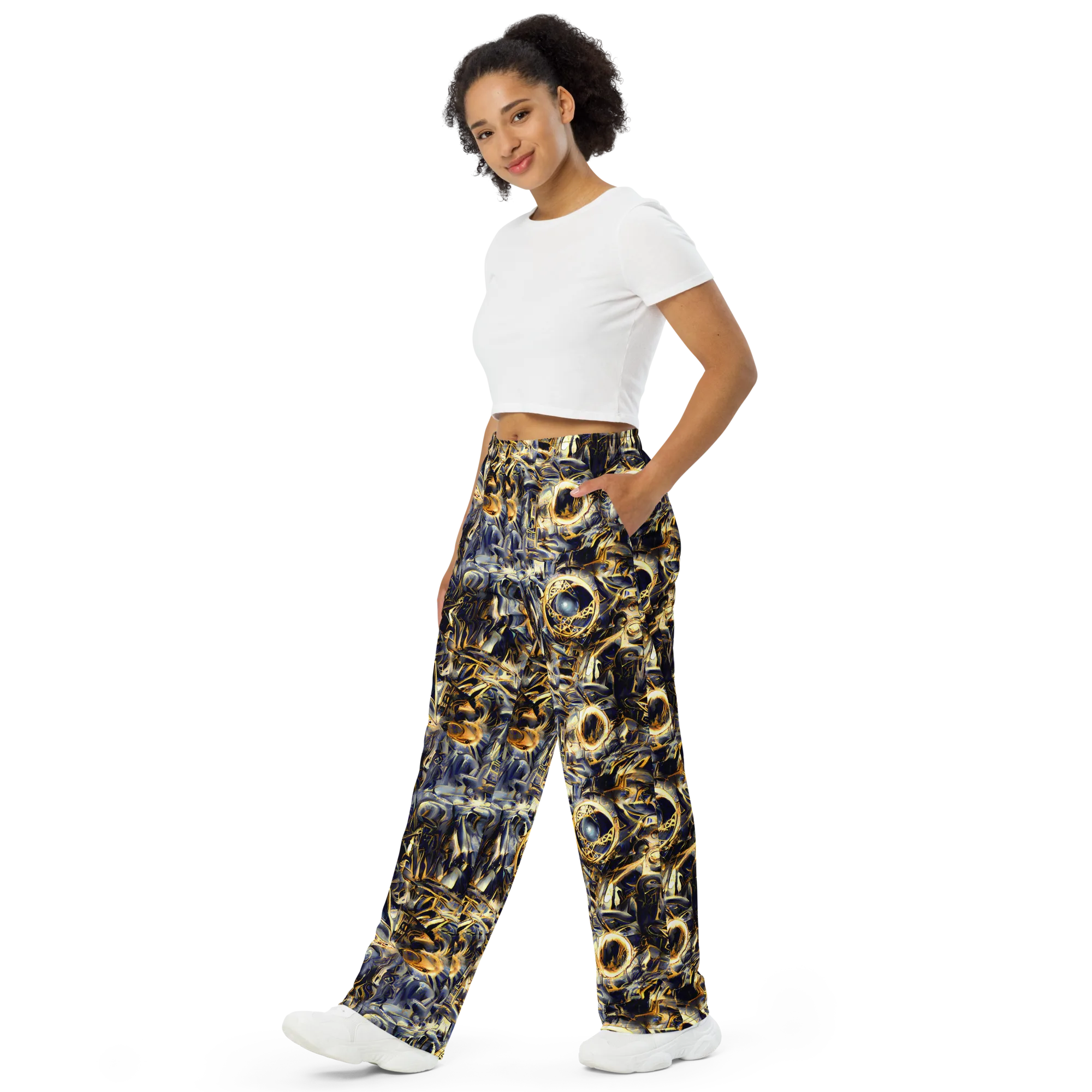 Imperial Nebula on Wide-Leg Pants — Left Front