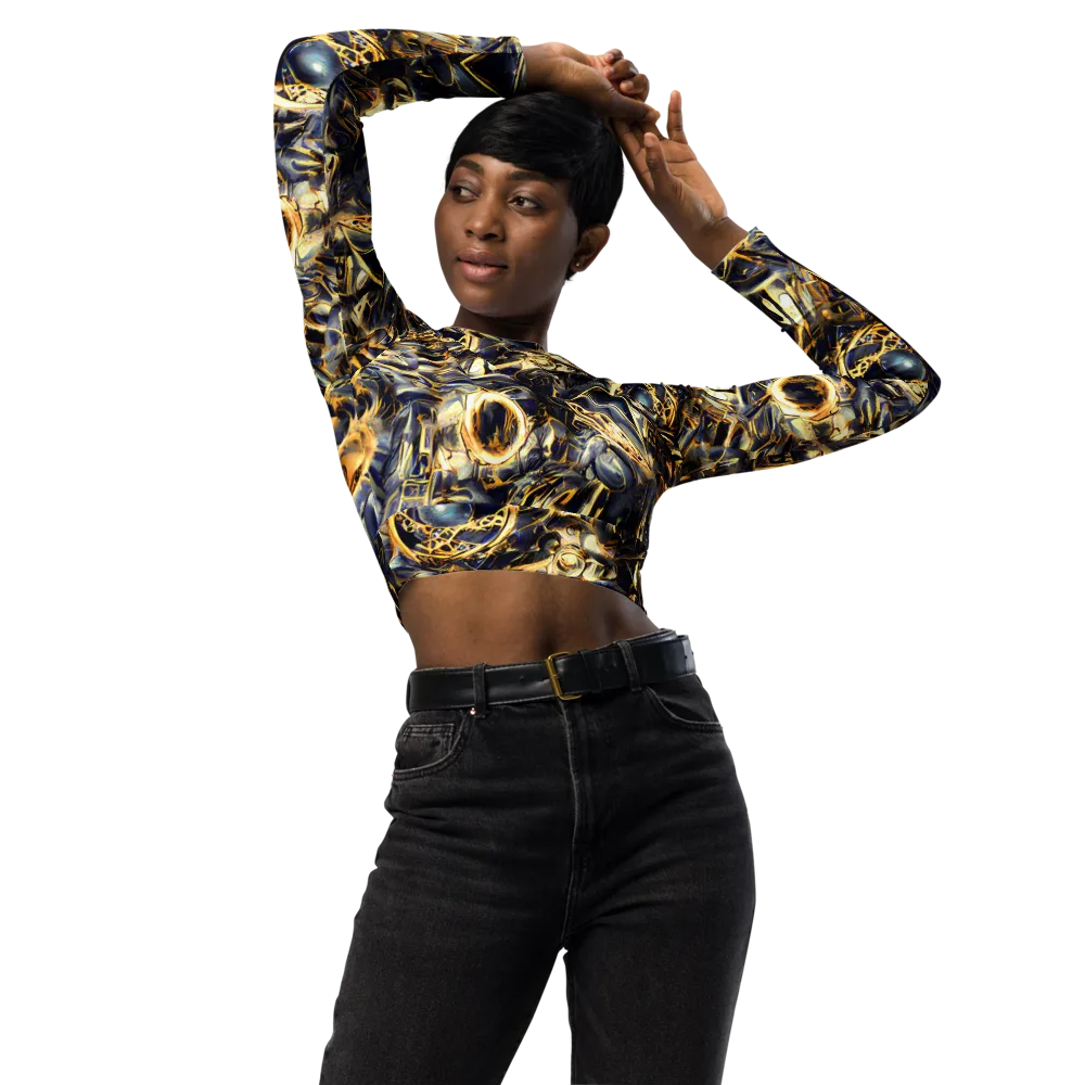 Imperial Nebula on Long Sleeve Crop Top — Front