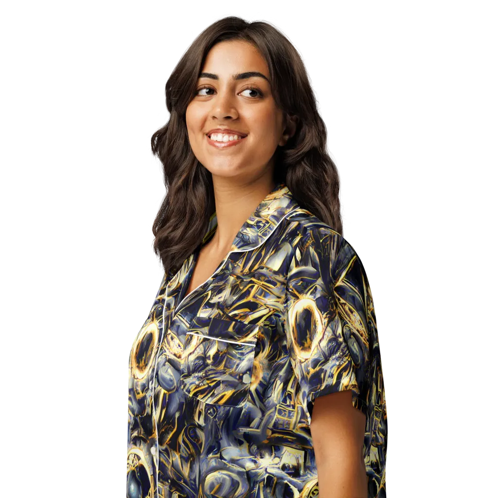 Imperial Nebula on Women's Short Sleeve Pajama Top — Left Front