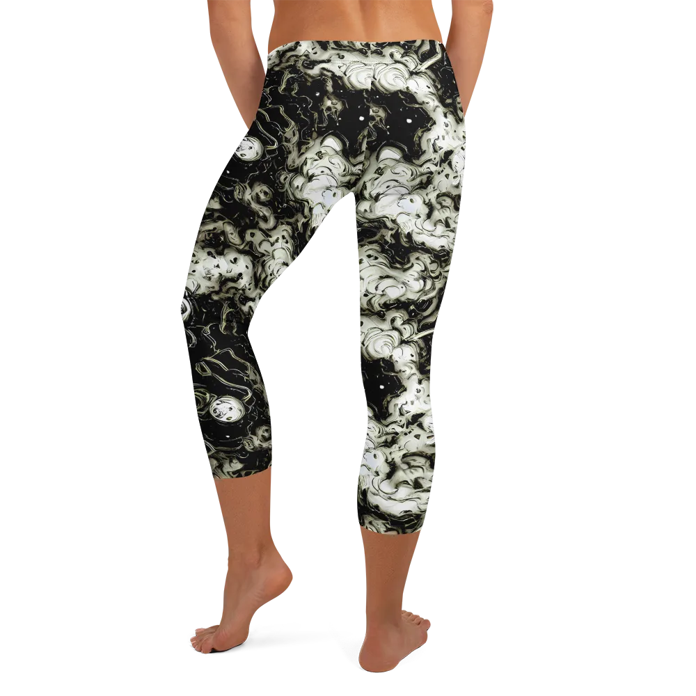 Phantom Bloom on Capri Leggings — Back
