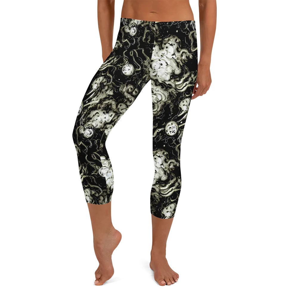 Phantom Bloom on Capri Leggings — Front