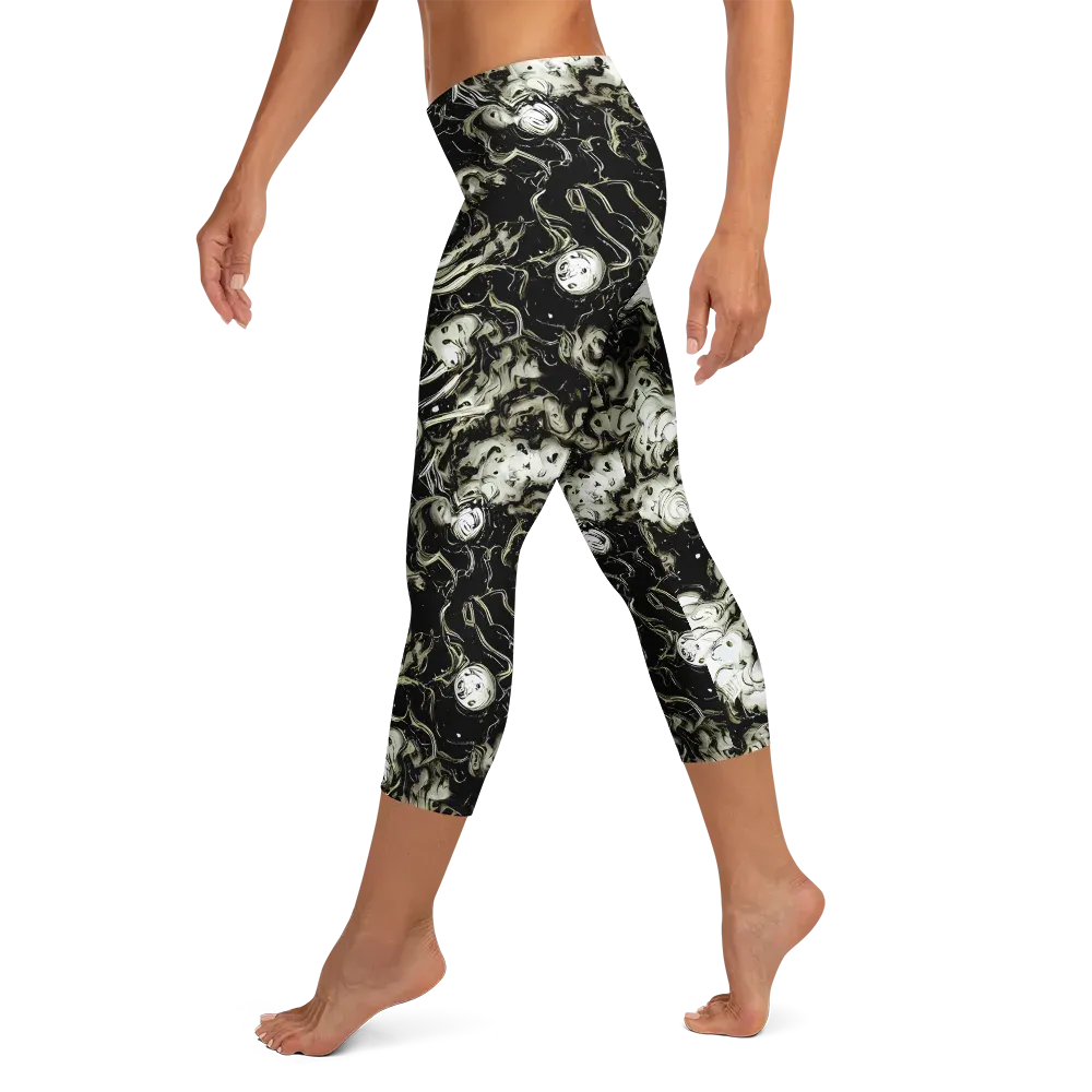 Phantom Bloom on Capri Leggings — Left