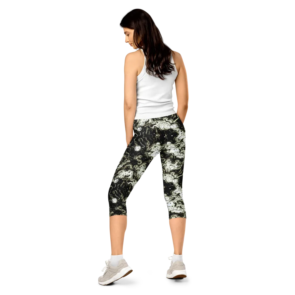 Phantom Bloom on Capri Leggings — Back