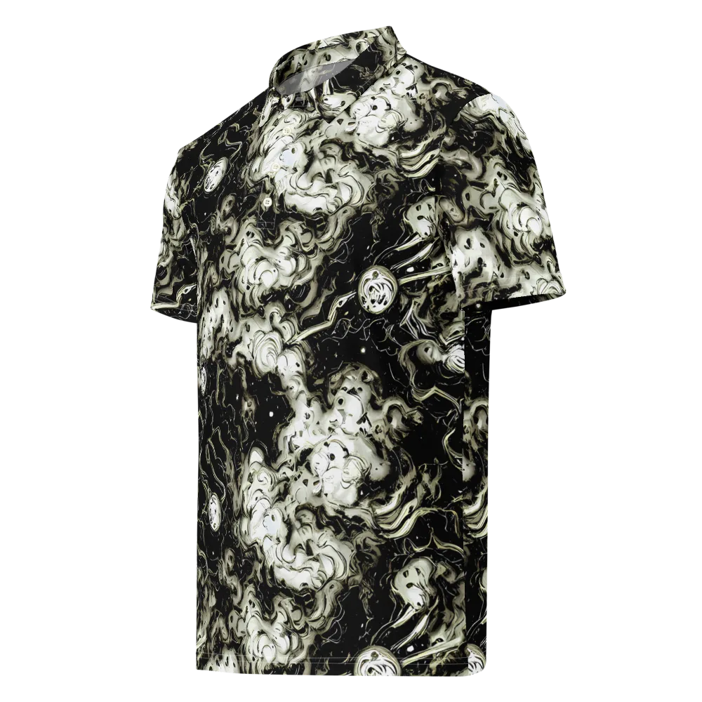 Phantom Bloom on Men's Slim Fit Polo Shirt — Left Front