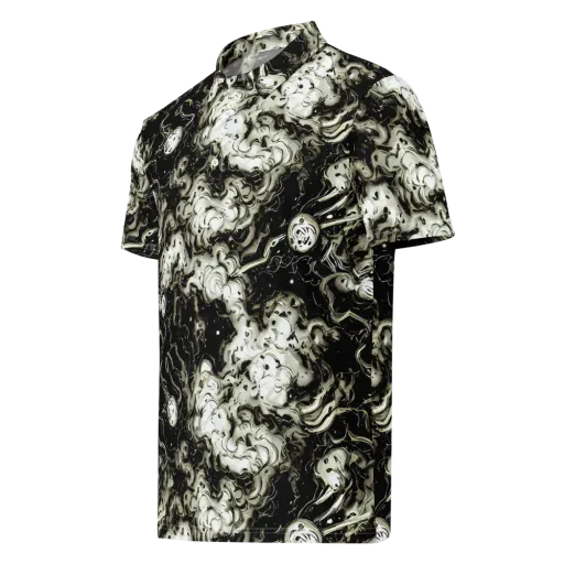 Phantom Bloom on a Men's Slim Fit Polo Shirt