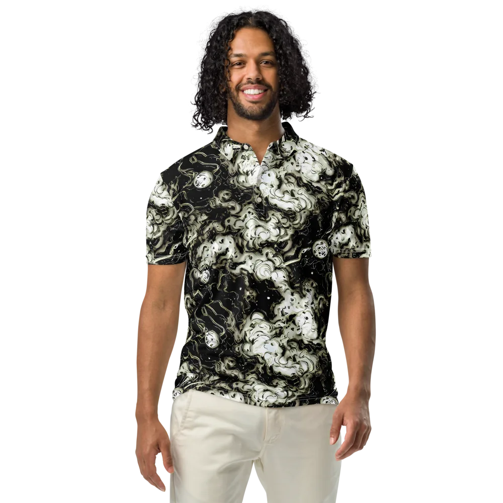 Phantom Bloom on Men's Slim Fit Polo Shirt — Front