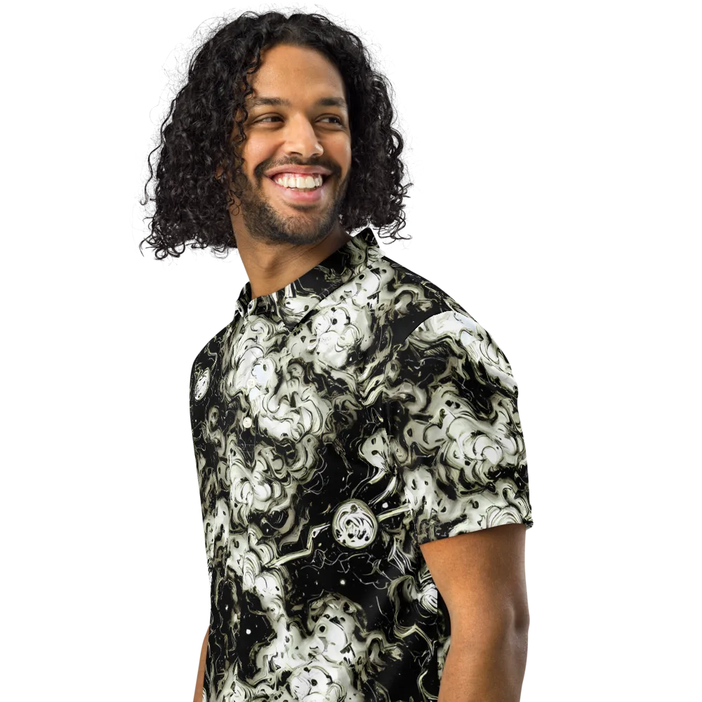 Phantom Bloom on Men's Slim Fit Polo Shirt — Left Front