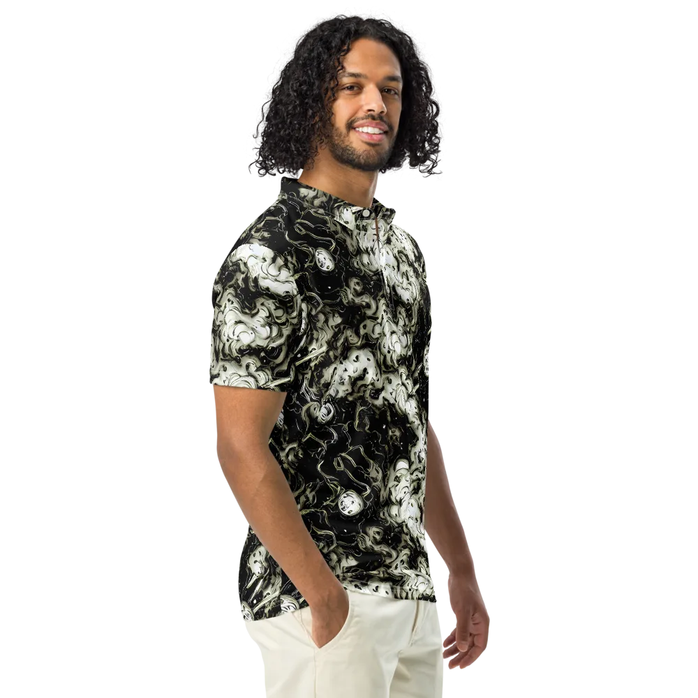 Phantom Bloom on Men's Slim Fit Polo Shirt — Right Front