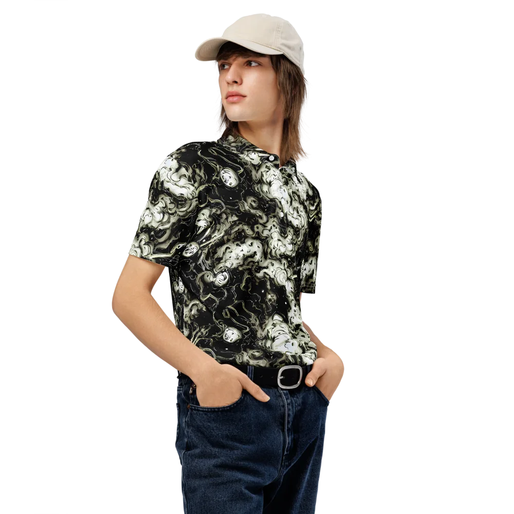 Phantom Bloom on Men's Slim Fit Polo Shirt — Right Front