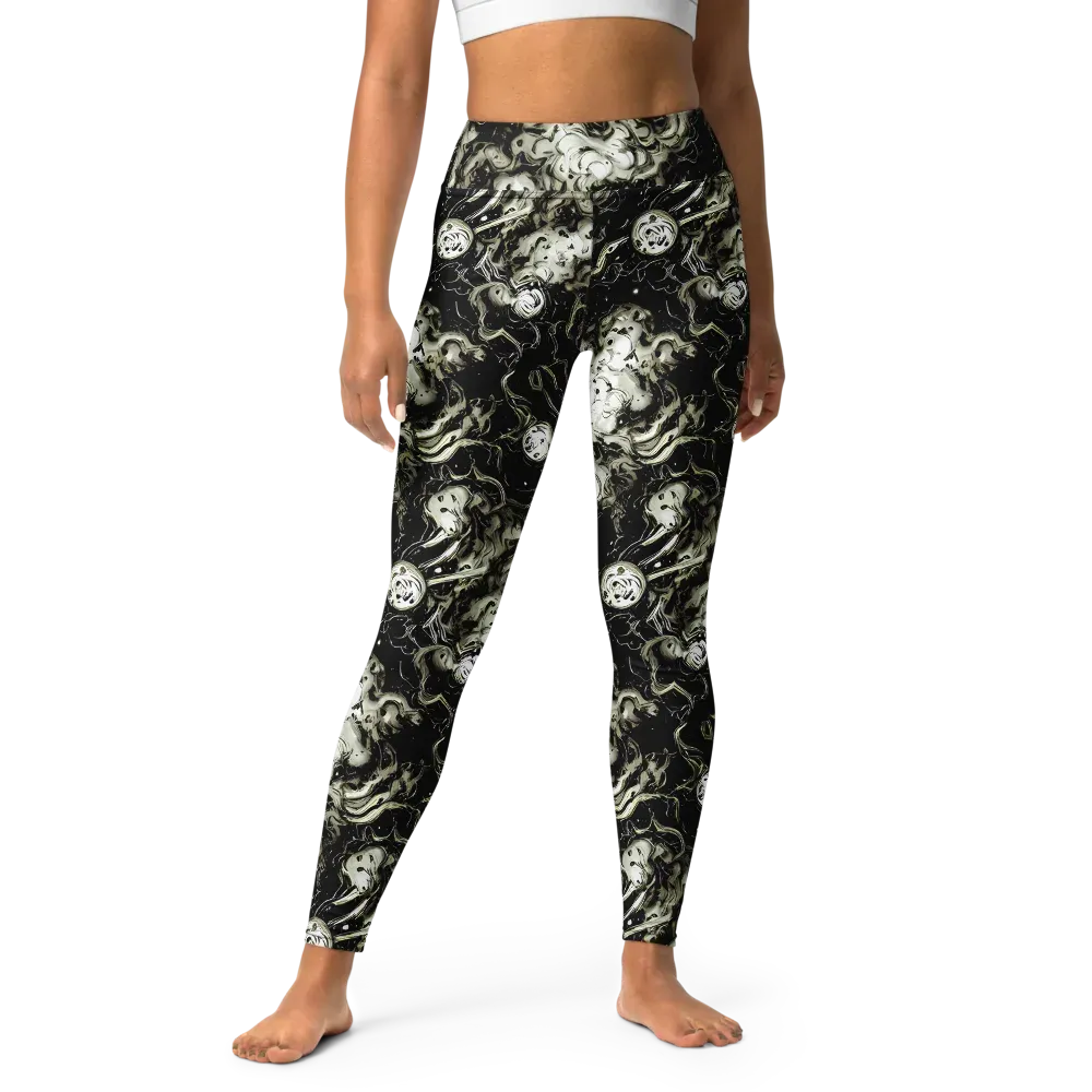 Phantom Bloom on Yoga Leggings — Front