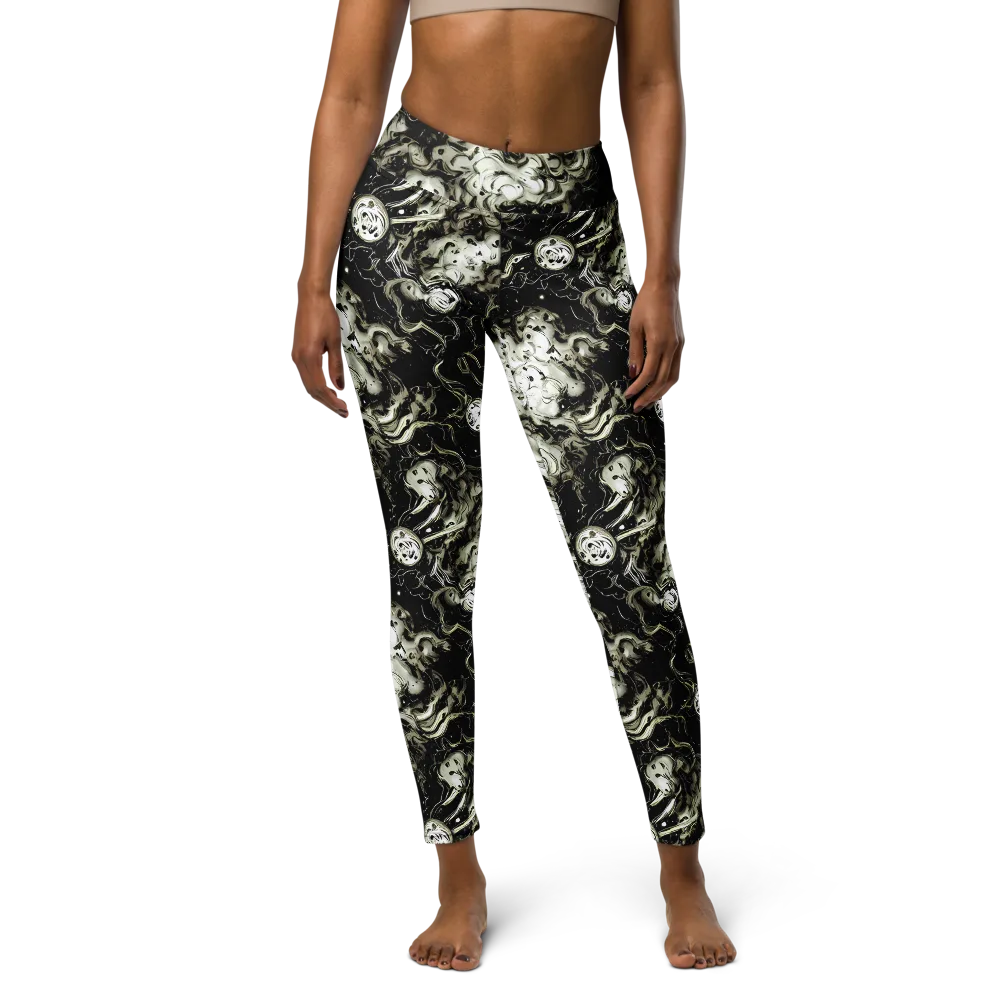 Phantom Bloom on Yoga Leggings — Front