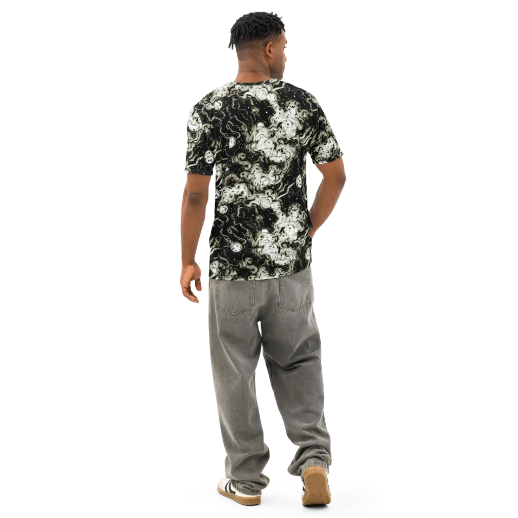 Phantom Bloom on Men's Cotton Crew Neck T-Shirt — Back