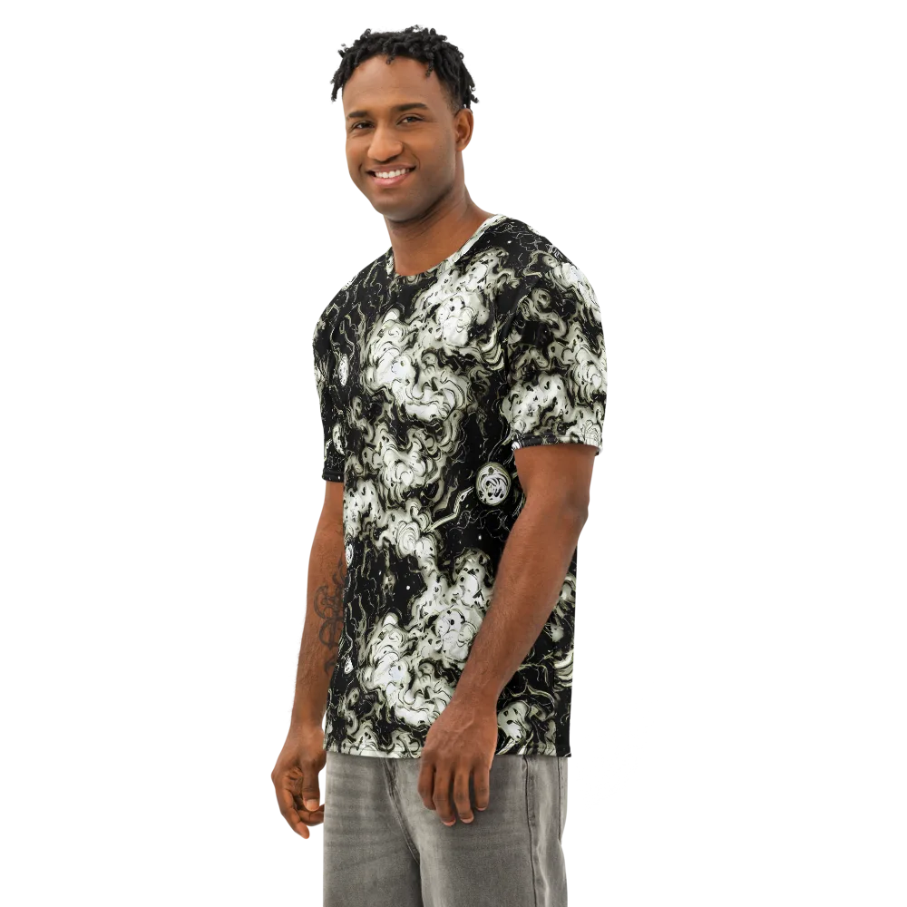 Phantom Bloom on Men's Cotton Crew Neck T-Shirt — Left Front