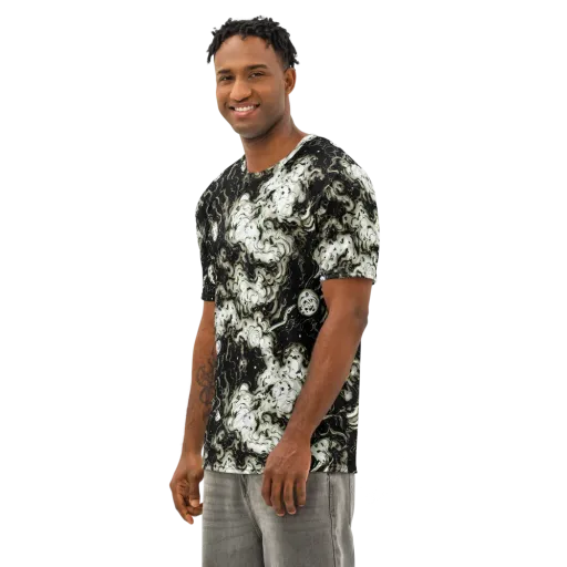 Phantom Bloom on a Men's Cotton Crew Neck T-Shirt