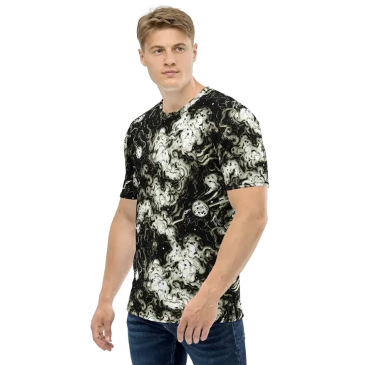 Phantom Bloom on a Men's Crew Neck T-Shirt