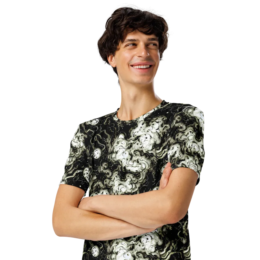 Phantom Bloom on Men's Crew Neck T-Shirt — Left Front