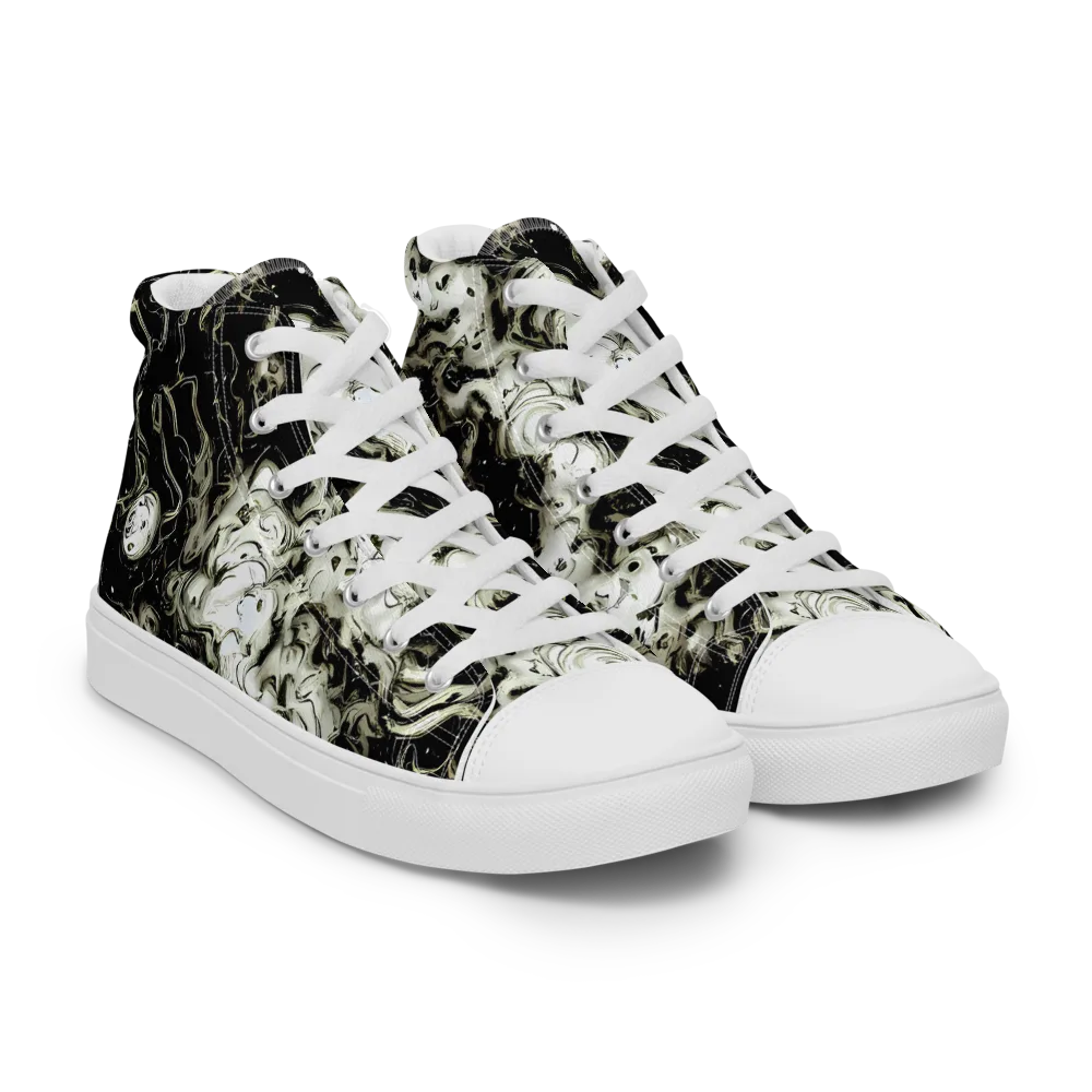 Phantom Bloom on Men's High Top Canvas Shoes — Right Front