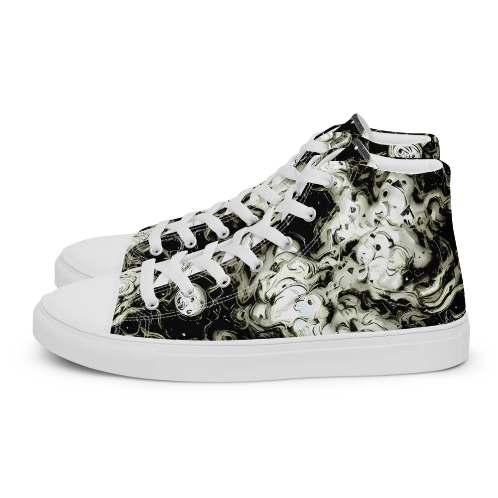 Phantom Bloom on Men's High Top Canvas Shoes — Left