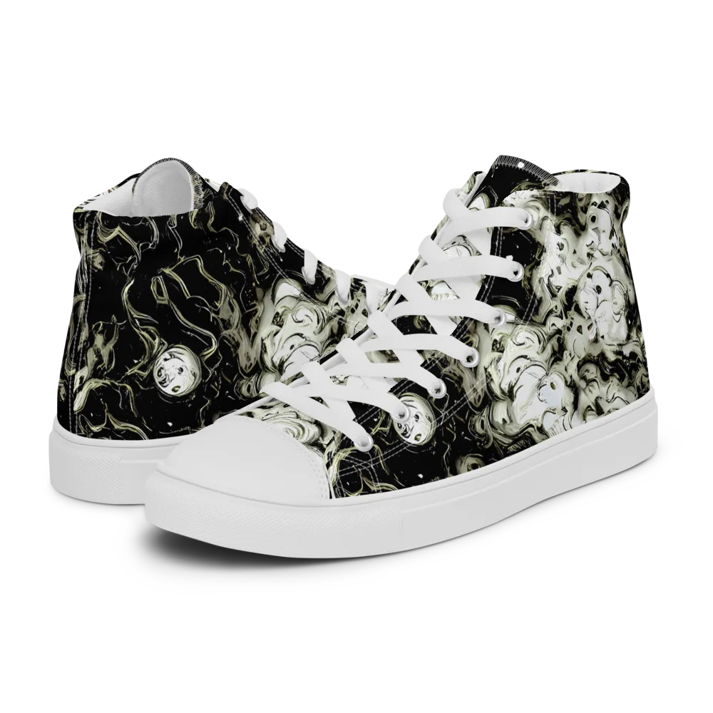 Phantom Bloom on Men's High Top Canvas Shoes — Left