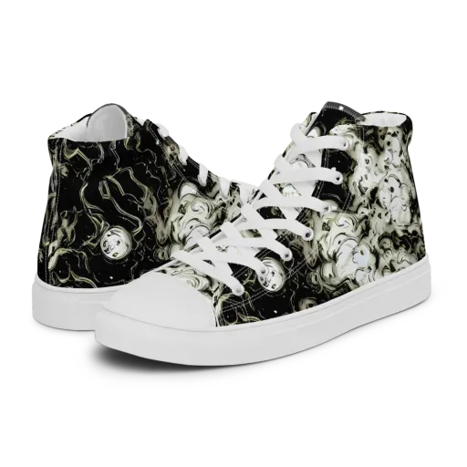 Phantom Bloom on a Men's High Top Canvas Shoes